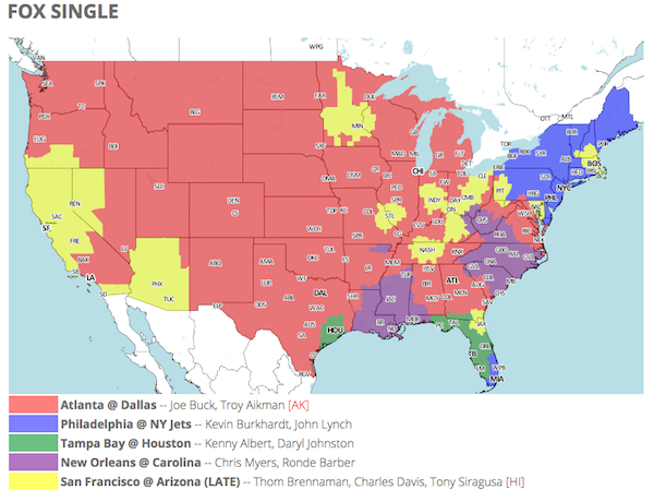 NFL Week 1 coverage map: TV schedule for CBS, Fox regional broadcasts